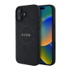 Cg mobile iPhone 16 GUESS SAFFIANO PEONY CLASSIC LOGO szilikon telefonvédő ütésállóság, MagSafe, FEKETE