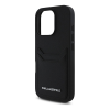 Cg mobile KARL LAGERFELD HC GRAINED PU CARDSLOT METAL ELONG szilikon telefonvédő (ECO bőr hatású hátlap, kártyatartó) FEKETE Apple iPhone 16 Pro Max (KLHCP16XPKHPORPK) (KLHCP16XPKHPORPK)