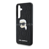 Cg mobile KARL LAGERFELD LEATHER MONOGRAM PIN LOGO KARL HEAD szilikon telefonvédő (ütésállóság, bőr hatású hátlap) FEKETE (KLHCS25SPGKLKIPK)