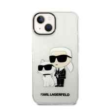Cg mobile Karl Lagerfeld Liquid Glitter Karl and Choupette NFT hátlap tok Apple iPhone 14 Plus, átlátszó tok és táska