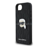 Cg mobile KARL LAGERFELD MONOGRAM KARL HEAD PIN szilikon telefonvédő (ütésállóság, bőr hatású hátlap, MagSafe) FEKETE (KLHCPSE4PGKLKIPK)