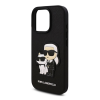 Cg mobile KARL LAGERFELD PU SAFFIANO KARL AND CHOUPETTE szilikon telefonvédő (ütésállóság. bőr hatású hátlap. 3D) FEKETE