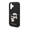 Cg mobile KARL LAGERFELD PU SAFFIANO KARL AND CHOUPETTE szilikon telefonvédő (ütésállóság, bőr hatású hátlap, 3D) FEKETE (KLHCP16SSANKCPK)