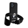 Cg mobile KARL LAGERFELD SAFFIANO CROSSBODY STRAP METAL KARL AND CHOUPETTE szilikon telefonvédő (ütésállóság, nyakpánt) FEKETE (KLHCP16SSAKCPBK)