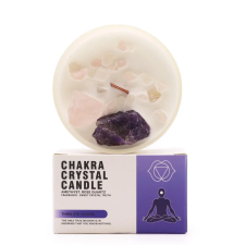  Chakra Gyertya Kristályokkal - Harmadik Szem Chakra gyógyhatású készítmény
