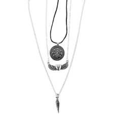 Cham CHam Divat ezüst-fekete hosszú fém horgonylánc, hossz: 60 cm nyaklánc