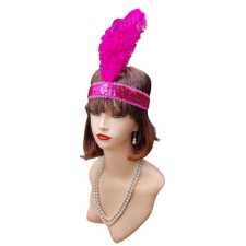 Charleston Gatsby flitteres tollas fejpánt jelmez Pink jelmez