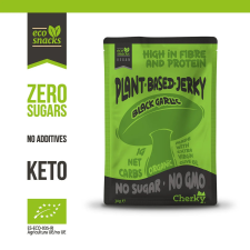 Cherky Plant Based Jerky Black Garlic & Coffee, 30 g reform élelmiszer
