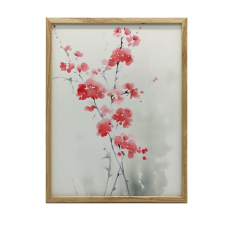 CHERRY SPRING FALI PLAKÁT KERETBEN 40x50 CM ZÖLD DEKOR grafika, keretezett kép