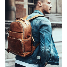 CHESTERFIELD AUSTIN  konyak színű bőr laptoptartós hátizsák 14" C58-0184-31 számítógéptáska