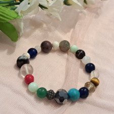  Chi vegyes ásvány és porcelán karkötő /997/ karkötő