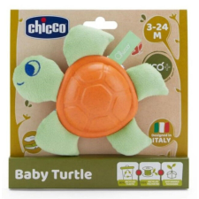 Chicco Baby Turtle Eco+ bébiteknős rágókás textiljáték 3 hó+ rágóka