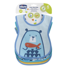 Chicco Easy Meal Bib - frottír előke vízálló hátlappal 3db-os kék előke