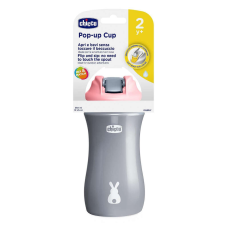 Chicco Kids Pop-Up 350ml szívószálas kulacs 2év+ Rózsaszín itatópohár