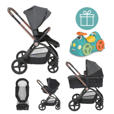 CHICCO Kočík kombinovaný Mysa 3v1 Black Satin + odrážadlo Chicco All around ZADARMO babakocsi