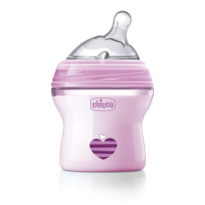 Chicco NaturalFeeling cumisüveg normál folyású ferde cumival - 150 ml pink cumisüveg