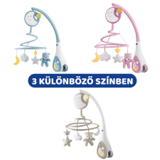 Chicco Next 2 Dreams zenélő forgóka - éjszakai fény rózsaszín bébijáték kiságyra