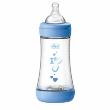 Chicco Perfect5 biofunkcionális cumisüveg 240 ml- közepes átfolyás - kék cumisüveg