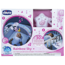 Chicco Rainbow Sky kiságy játékhíd és éjszakai fény elemes 0+ rózsaszín bébijáték kiságyra