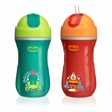 Chicco Sport Cup duplafalú kulacs, 1 db szívószálas neutral 266 ml babaétkészlet