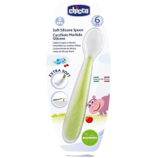 Chicco Szilikon kanál Soft 6 m+, zöld babaétkészlet