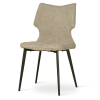  CHILCOTE Modern Kárpitozott Szék Bézs Szövettel Fekete Lábakkal