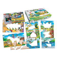 Child Friends Tangram készlet színes háttérrel - fajáték oktatójáték