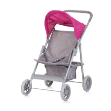 Chipolino Alice játék babakocsi - Grey/Pink linen játék babakocsi