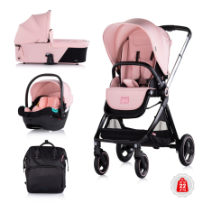 Chipolino Chipolino Elite 3in1 multifunkciós babakocsi - Pink Marshmellow babakocsi