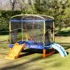 Chipolino Chipolino Playground Trambulin 200 cm csúszdával, létrával - blue