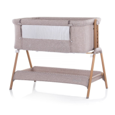 Chipolino Sweet Dreams szülői ágyhoz csatlakoztatható kiságy - mocca/wood 2021 kiságy, babaágy