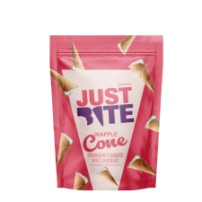 Chocovia - Just Bite - Epres Fehér Csokoládés tölcsérek 120g csokoládé és édesség