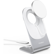 CHOETECH Ładowarka bezprzewodowa z uchwytem Choetech T518-F+H046, 15W (biała) (CHT161) mobiltelefon kellék