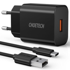 CHOETECH gyors töltés 3.0 Gyors töltés 3.0 18W 3A USB fal töltő fekete (Q5003) kábel és adapter
