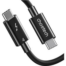 CHOETECH Thunderbolt 4 USB-C 40Gbps kábel 0,8 m fekete kábel és adapter