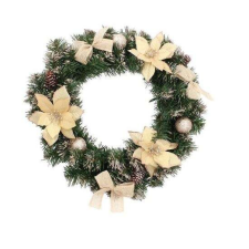 Chomik Karácsonyi dekoráció, díszített korona, arany, 40 cm, Chomik karácsonyi dekoráció