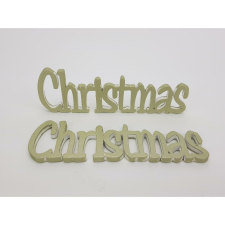 Christmas felirat metál zöldarany 15cm 2db/csomag dekorációs kellék