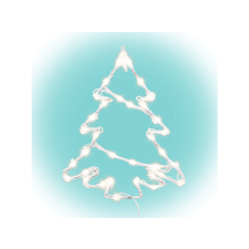 CHRISTMAS LIGHTING LED-es ablakdísz, fenyőfa, 6/18h időzítő, adapteres, melegfehér (KID502WW) karácsonyfa izzósor