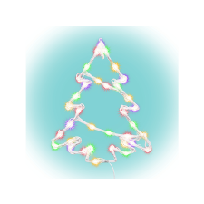 CHRISTMAS LIGHTING LED-es ablakdísz, fenyőfa, 6/18h időzítő, adapteres, színes (KID502M) karácsonyfa izzósor