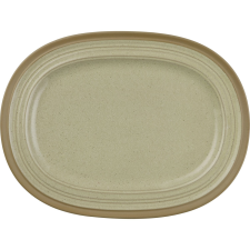 Churchill »Art de Cuisine« »Igneous« lapos tányér, ovalis, hossza: 355 mm tányér és evőeszköz