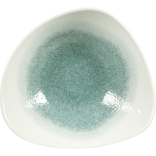 Churchill »Raku« »Jade green« mély tányér, háromszög, ø: 235 mm tányér és evőeszköz