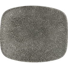 Churchill „Raku“ „Quartz Black“ lapos tányér, téglalap alakú, hossza: 154 mm tányér és evőeszköz