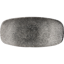 Churchill »Raku« »Quartz Black« lapos tányér, téglalap alakú, hossza: 261 mm tányér és evőeszköz