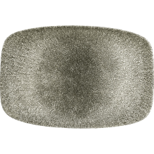 Churchill »Raku« »Quartz Black« lapos tányér, téglalap alakú, hossza: 300 mm tányér és evőeszköz