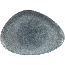 Churchill »Raku« »Topaz Blue« lapos tányér, háromszög, hossza: 356 mm tányér és evőeszköz