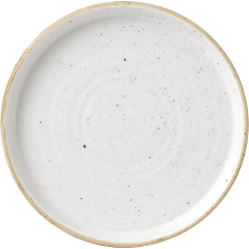Churchill »Stonecast« »Barley White« lapos tányér, emelt perem, átmérő: 157 mm tányér és evőeszköz