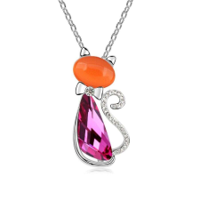 Cicalány - narancsopál-lila- Swarovski kristályos nyaklánc nyaklánc