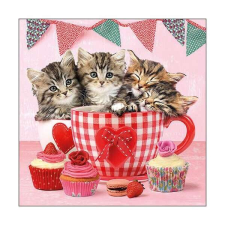 Cicás papírszalvéta - Cats in tea cups papírárú, csomagoló és tárolóeszköz