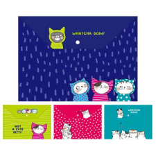 Cicás patentos irattartó tasak - többféle - So Many Cats mappa
