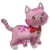 Cicás Pink Cat, Cica fólia lufi 36 cm